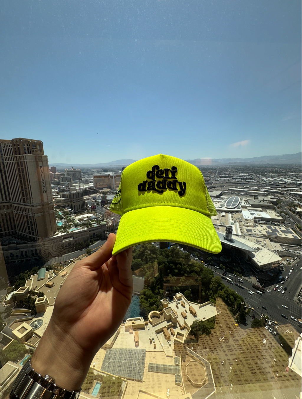 Highlighter Yellow Deli Daddy Trucker Hat